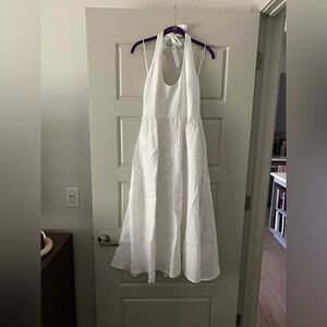 NWT J. Crew White Halter Mixi Dress